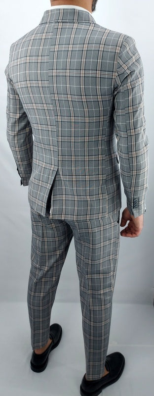 Abito uomo doppiopetto fantasia galles sabbia made in italy 44,46,48,50