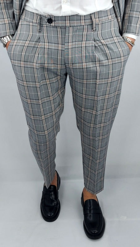 Abito uomo doppiopetto fantasia galles sabbia made in italy 44,46,48,50