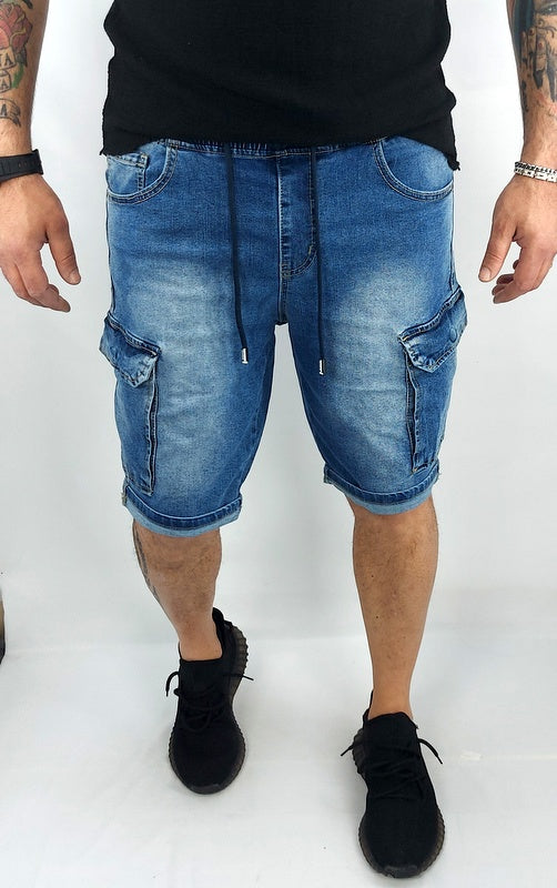 BERMUDA JEANS CARGO CORTO DENIM 44.46.48.50.52