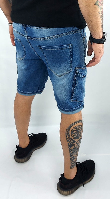 BERMUDA JEANS CARGO CORTO DENIM 44.46.48.50.52