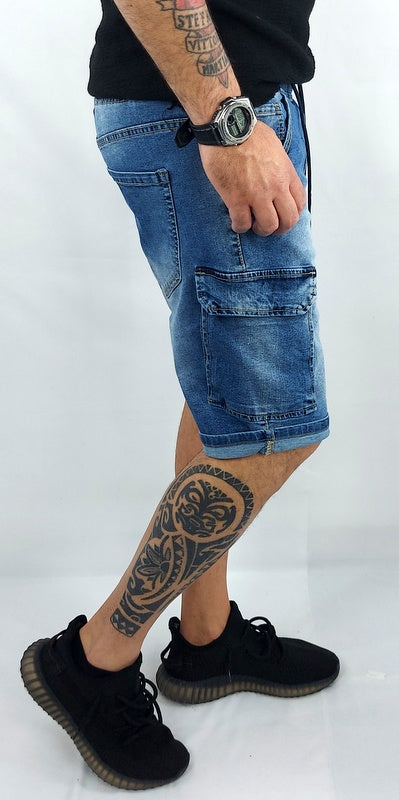 BERMUDA JEANS CARGO CORTO DENIM 44.46.48.50.52