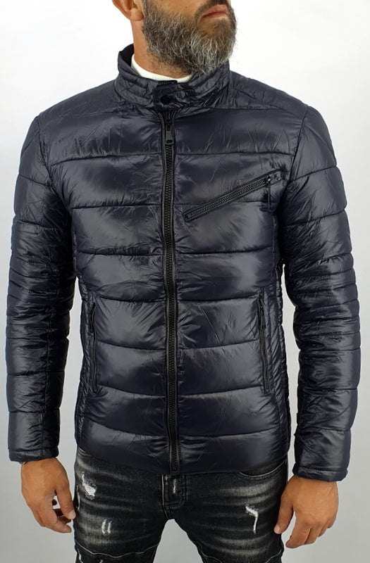 giubbotto uomo giubbino piumino nero zip petto slim autunno bomber coreana slim