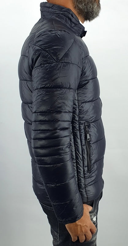 giubbotto uomo giubbino piumino nero zip petto slim autunno bomber coreana slim