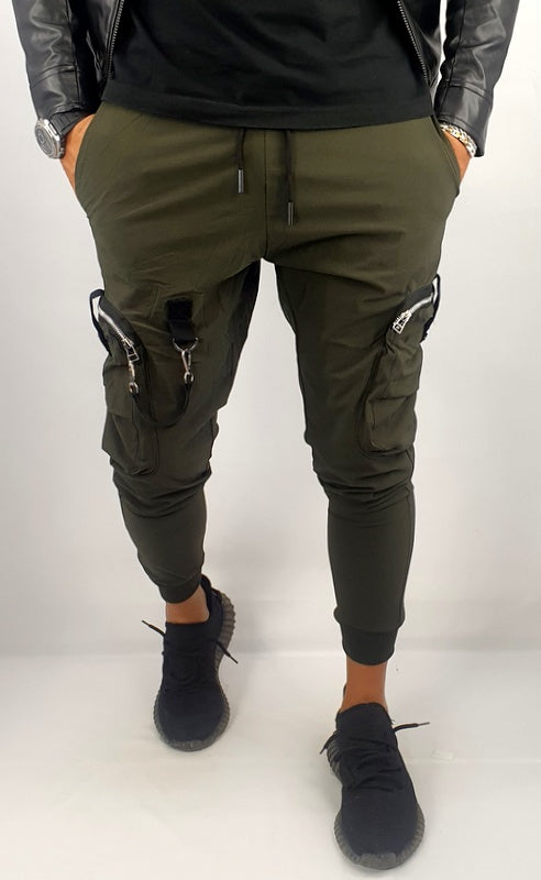 pantaloni uomo cargo con tasche laterali multitasche con tasconi elastico lacci