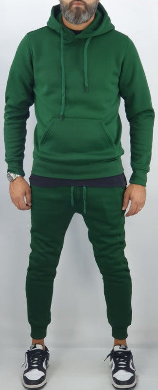 Tuta Completo Uomo Felpa Pantalone sport Cappuccio Felpata Casual elastico Slim