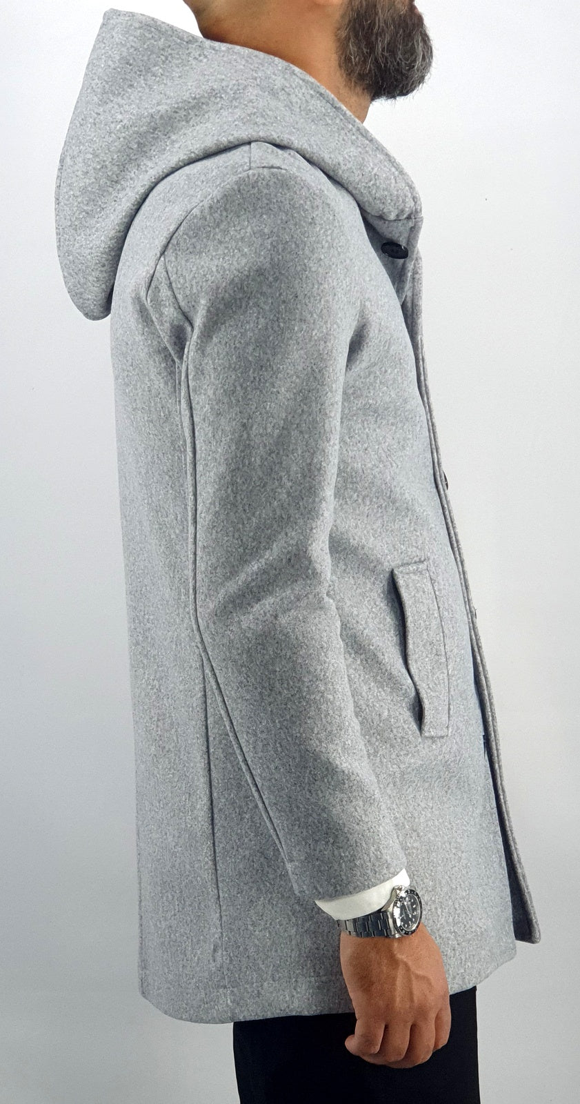 cappotto uomo cappuccio autunnale monopetto sfoderato 44,46,48,50,52