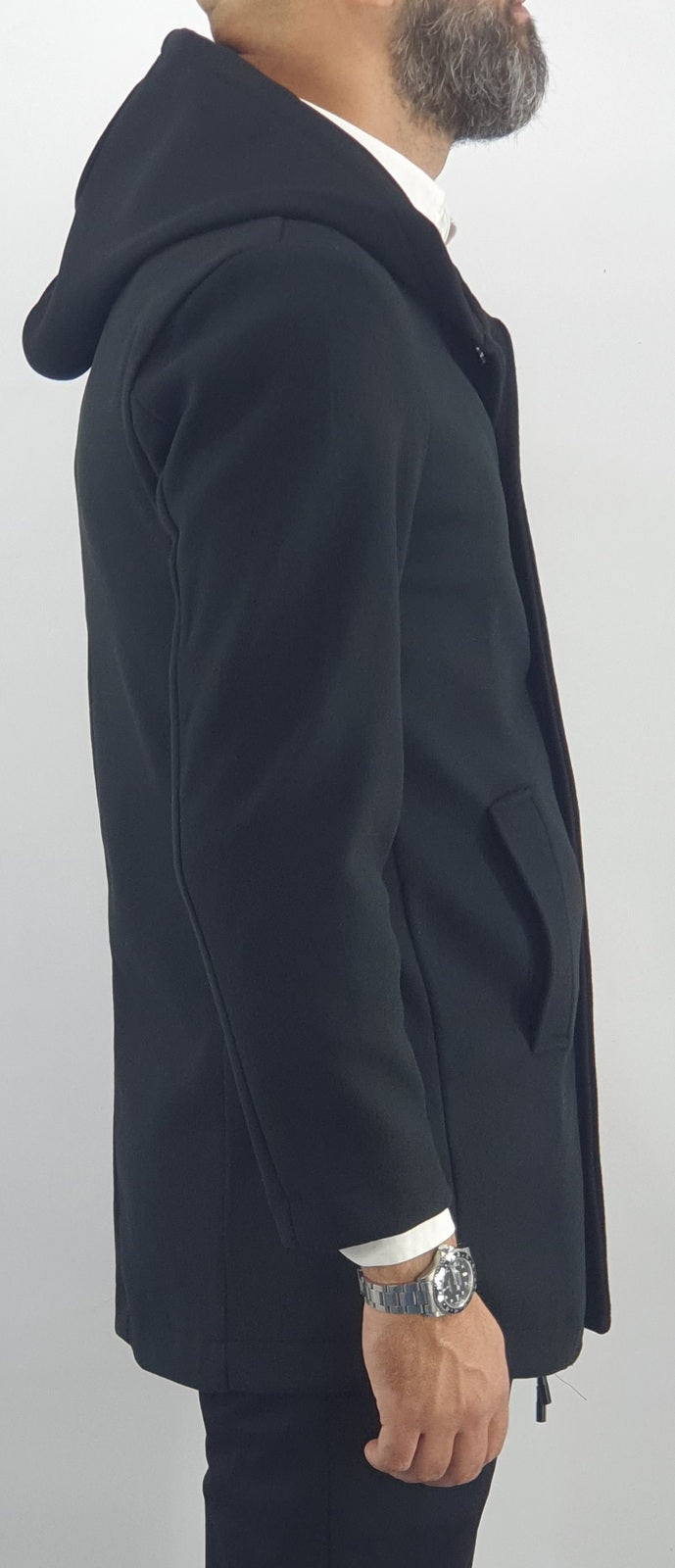 cappotto uomo cappuccio autunnale monopetto sfoderato 44,46,48,50,52