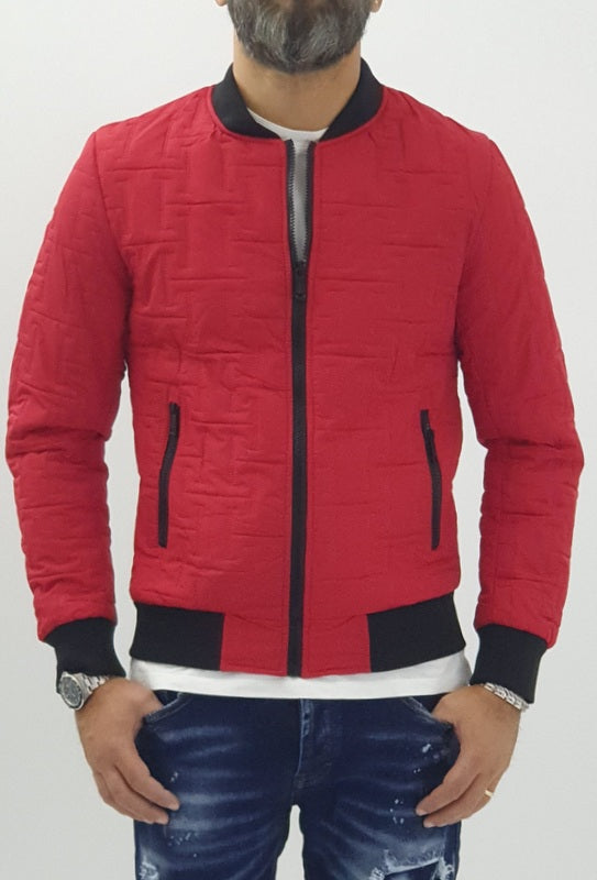 Giubbino bomber uomo ricamato rosso college s,m,l,xl,xxl