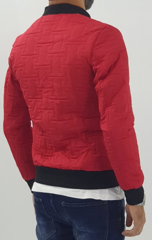 Giubbino bomber uomo ricamato rosso college s,m,l,xl,xxl