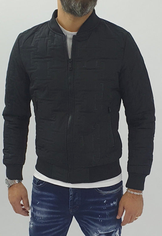 Giubbino bomber uomo ricamato nero college s,m,l,xl,xxl
