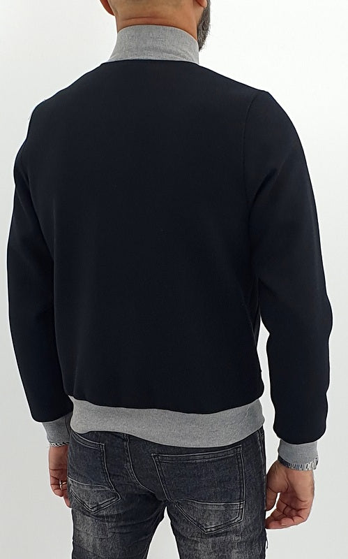 giubbino uomo corto bomber blouson collo alto grigio/nero s,m,l,xl,xxl