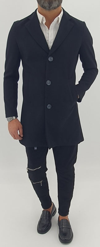 cappottino uomo made in italy colore nero 3 bottoni s,m,l,xl,xxl