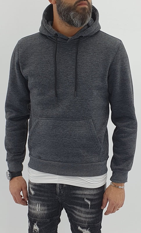 Felpa uomo cappuccio regolabile felpata invernale s,m,l,xl,xxl