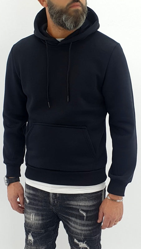 Felpa uomo cappuccio regolabile felpata invernale s,m,l,xl,xxl