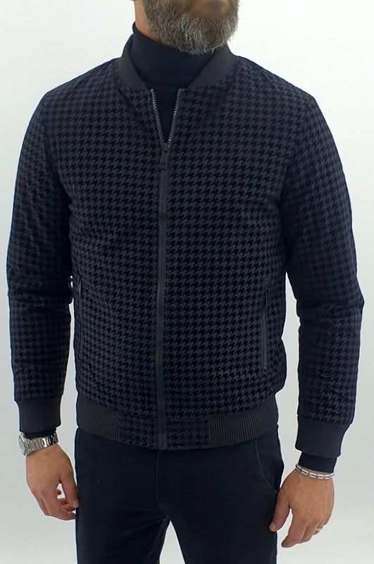 Giubbino Giubbotto giacca uomo Bomber semi Impermeabile fantasia nero s,m,l,xl