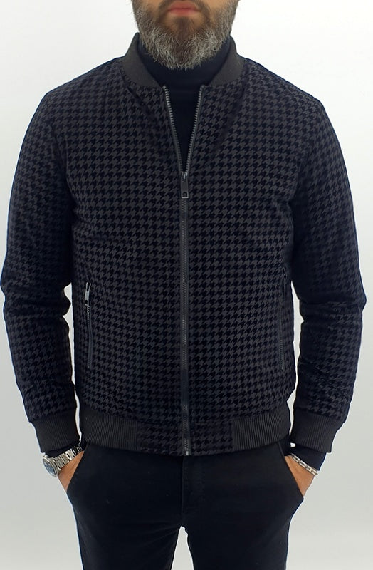 Giubbino Giubbotto giacca uomo Bomber semi Impermeabile fantasia nero s,m,l,xl