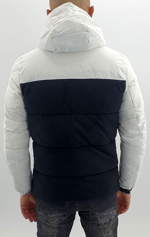 giubbino uomo cappuccio bicolore impermeabile pile s,m,l,xl,xxl