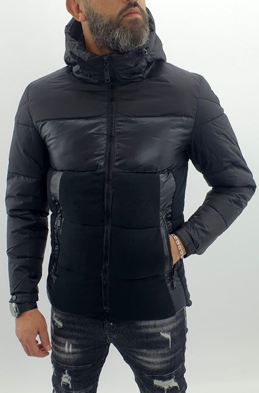 giubbino uomo cappuccio bicolore impermeabile pile s,m,l,xl,xxl