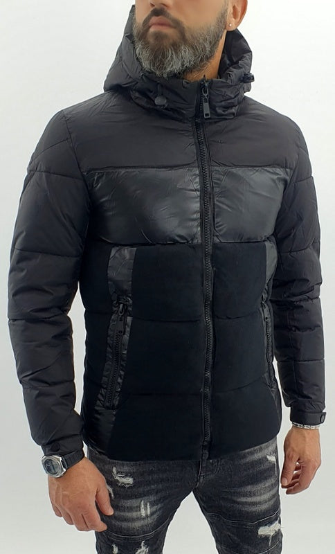 giubbino uomo cappuccio bicolore impermeabile pile s,m,l,xl,xxl