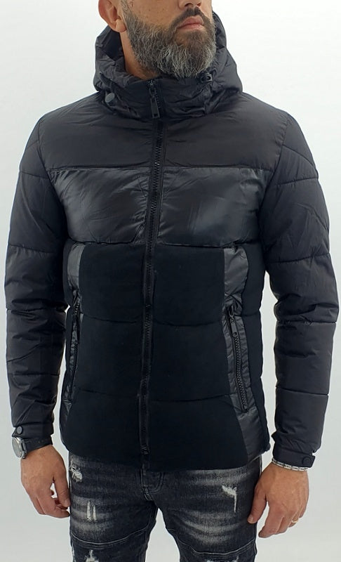 giubbino uomo cappuccio bicolore impermeabile pile s,m,l,xl,xxl