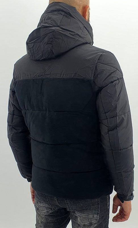 giubbino uomo cappuccio bicolore impermeabile pile s,m,l,xl,xxl