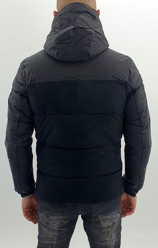 giubbino uomo cappuccio bicolore impermeabile pile s,m,l,xl,xxl