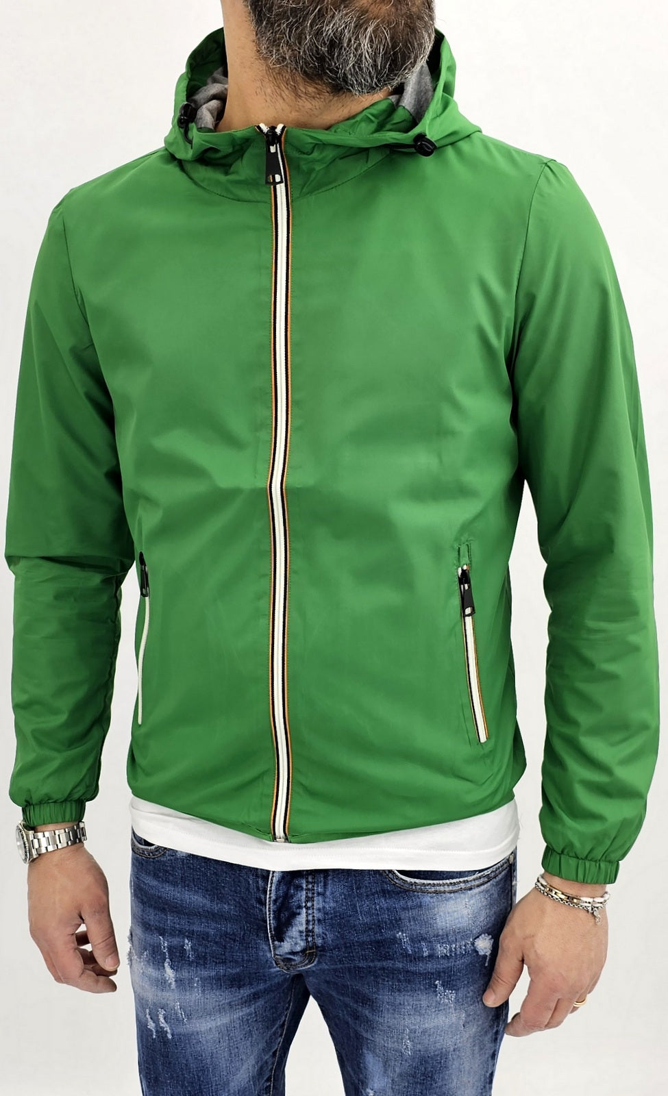 Giubbino Giubbotto leggero uomo antivento impermeabile cappuccio corto s,m,l,xl,xxl
