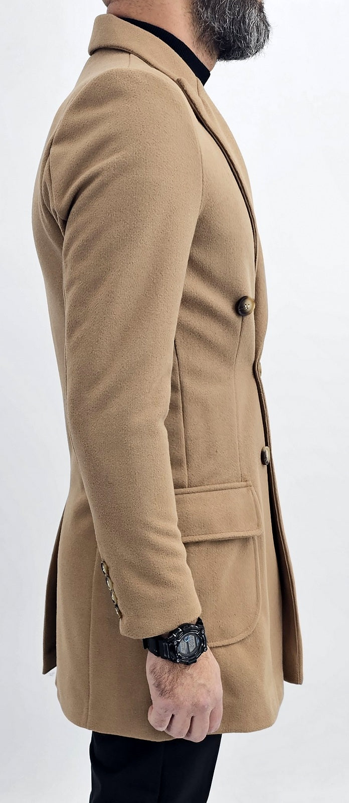 Cappotto Uomo Invernale doppiopetto Giacca Slim fit camel Giubbino s,m,l,xl