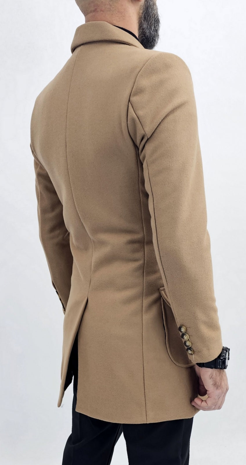 Cappotto Uomo Invernale doppiopetto Giacca Slim fit camel Giubbino s,m,l,xl