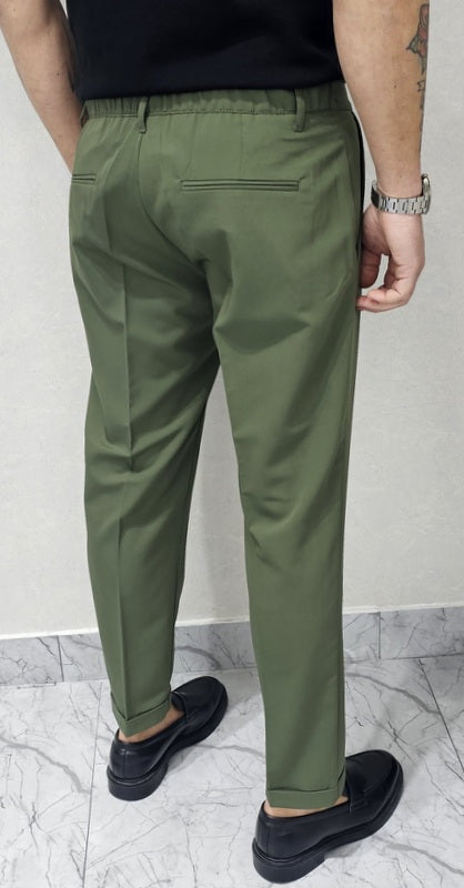 Pantalone Uomo Capri tessuto morbido elastico italy tasche molla bottone 44,46,48,50,52