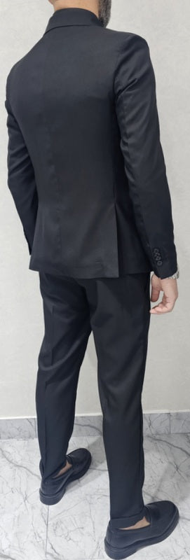 Abito uomo doppiopetto Tinta Unita Nero made in italy 44,46,48,50,52