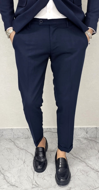 Abito uomo doppiopetto Tinta Unita blu navy made in italy 44,46,48,50,52