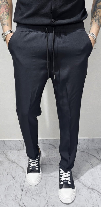 Pantalone Uomo Elastico Tasche America Casual morbido laccetti