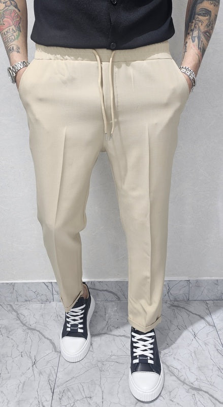 Pantalone Uomo Elastico Tasche America Casual morbido laccetti