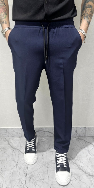 Pantalone Uomo Elastico Tasche America Casual morbido laccetti