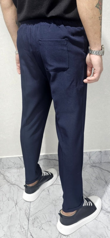 Pantalone Uomo Elastico Tasche America Casual morbido laccetti