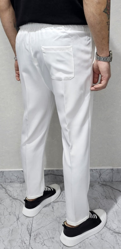 Pantalone Uomo Elastico Tasche America Casual morbido laccetti