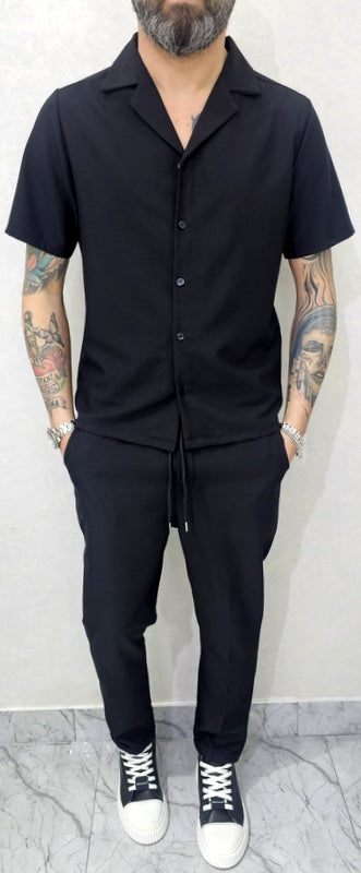 Completo uomo Camicia e pantalone tessuto elastico 4 colori s,m,l,xl,xxl