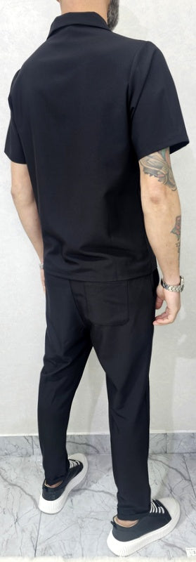 Completo uomo Camicia e pantalone tessuto elastico 4 colori s,m,l,xl,xxl