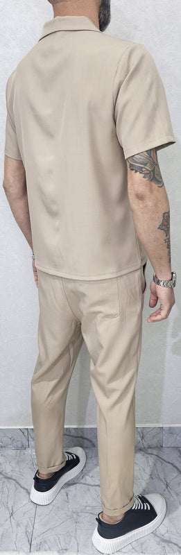 Completo uomo Camicia e pantalone tessuto elastico 4 colori s,m,l,xl,xxl