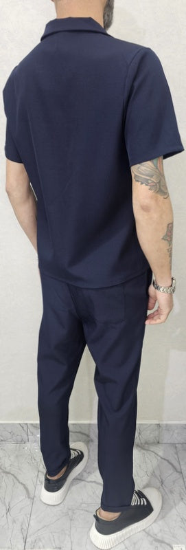 Completo uomo Camicia e pantalone tessuto elastico 4 colori s,m,l,xl,xxl
