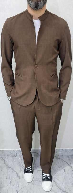 Completo uomo Coreana 1 bottone Giacca+Pantalone Palazzo 5 colori 44,46,48,50,52