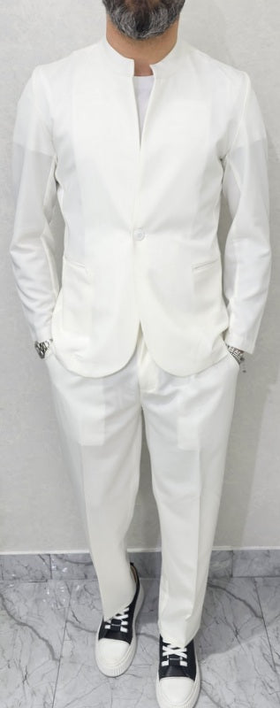 Completo uomo Coreana 1 bottone Giacca+Pantalone Palazzo 5 colori 44,46,48,50,52