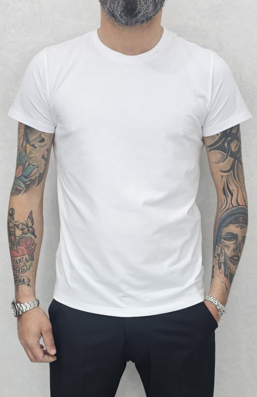 T-SHIRT MAGLIETTA GIROCOLLO BASIC COTONE ELASTICO S,M,L,XL,XXL