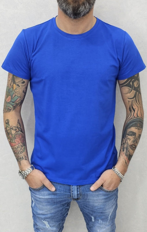 T-SHIRT MAGLIETTA GIROCOLLO BASIC COTONE ELASTICO S,M,L,XL,XXL