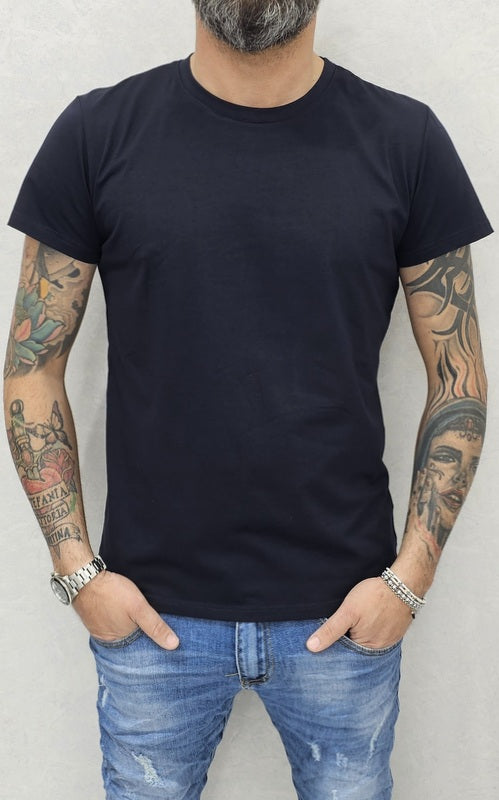 T-SHIRT MAGLIETTA GIROCOLLO BASIC COTONE ELASTICO S,M,L,XL,XXL