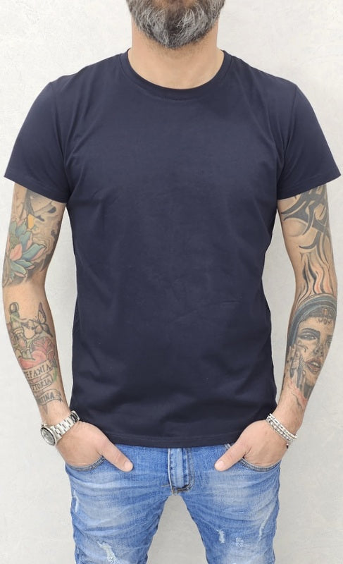 T-SHIRT MAGLIETTA GIROCOLLO BASIC COTONE ELASTICO S,M,L,XL,XXL