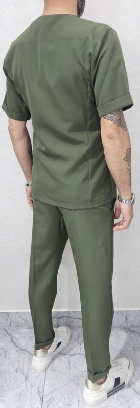 Abito uomo 1 bottone manica corta tessuto morbido giacca e pantalone italy s,m,l,xl,xxl