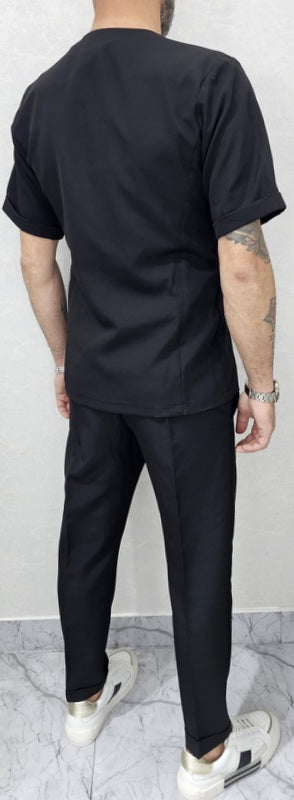 Abito uomo 1 bottone manica corta tessuto morbido giacca e pantalone italy s,m,l,xl,xxl