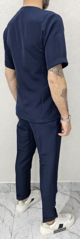 Abito uomo 1 bottone manica corta tessuto morbido giacca e pantalone italy s,m,l,xl,xxl